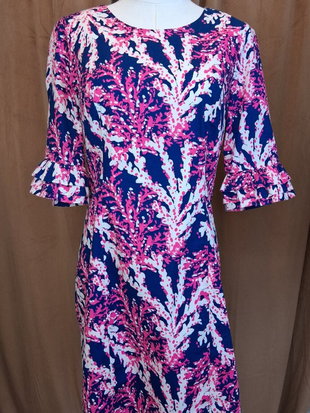 Lilly Pulitzer Navy & Pink Fiesta Stretch Dress Size 4
